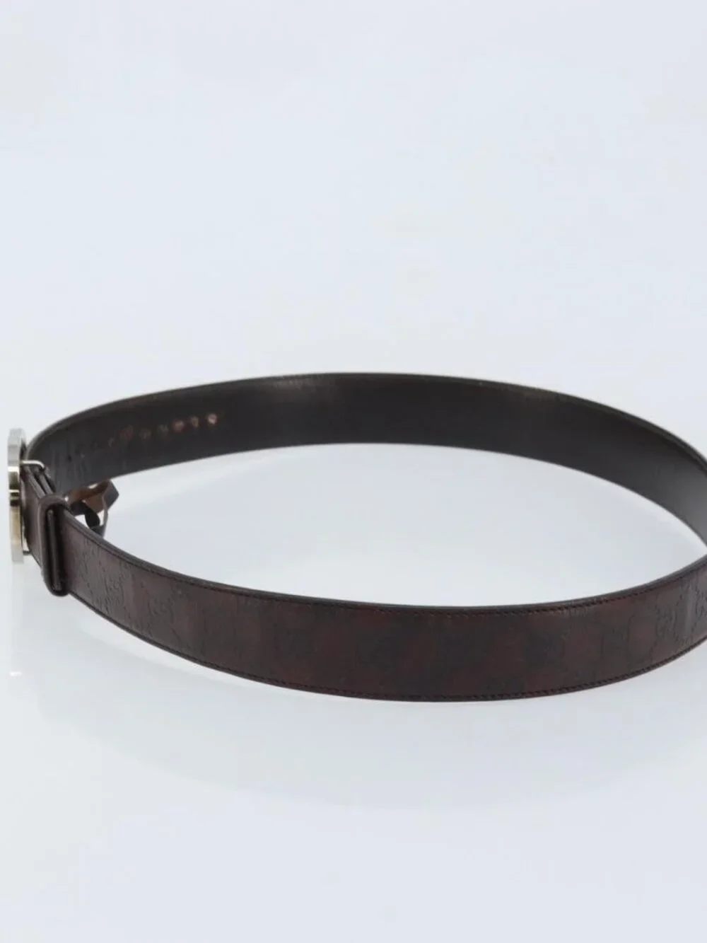 GUCCI GG Canvas Guccissima Belt Leather 45.3